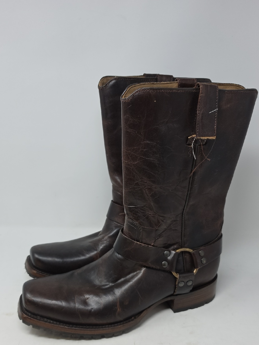 Stetson Men's Heritage Harness Motorcycle Boots Square Toe Size 12EE